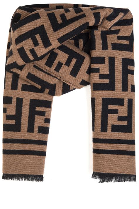 fendi logo-intarsia wool and silk blend scarf|fendi silk scarf vintage.